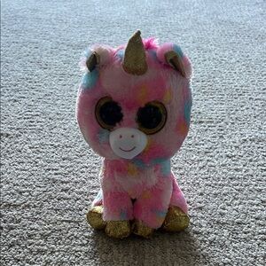 Pink Multicolor Plush Unicorn Toy - Kids Stuffed Animal